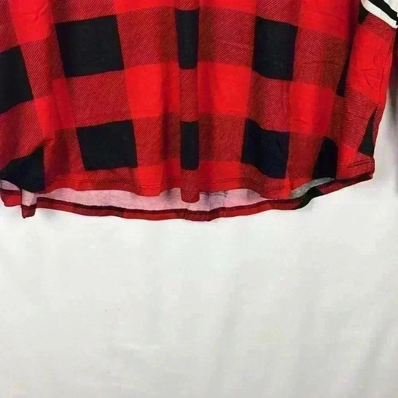 Zenana Women’s Color Block Top XL Red/Black Round Neck Pullover Curved Hem - Picture 5 of 10